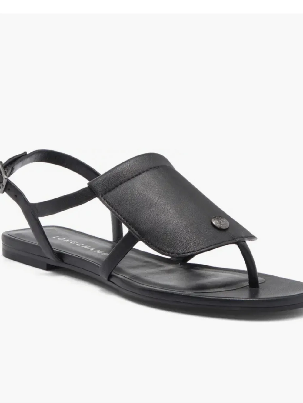 Longchamp Shield sandals feature a distinctive front pouch detail. - Picture 2 of 6
